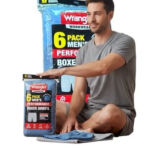 NEW! Wrangler Workwear 6-pack Boxer Briefs Men's Performance Underwear